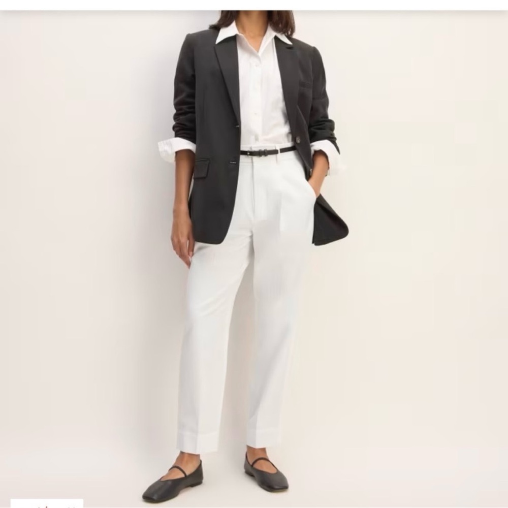 Everlane White The Draper Tapered Pant in Buttersmooth in Size 14